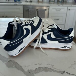 Nike AF1, brand new, women’s 7.5, navy/creme/white